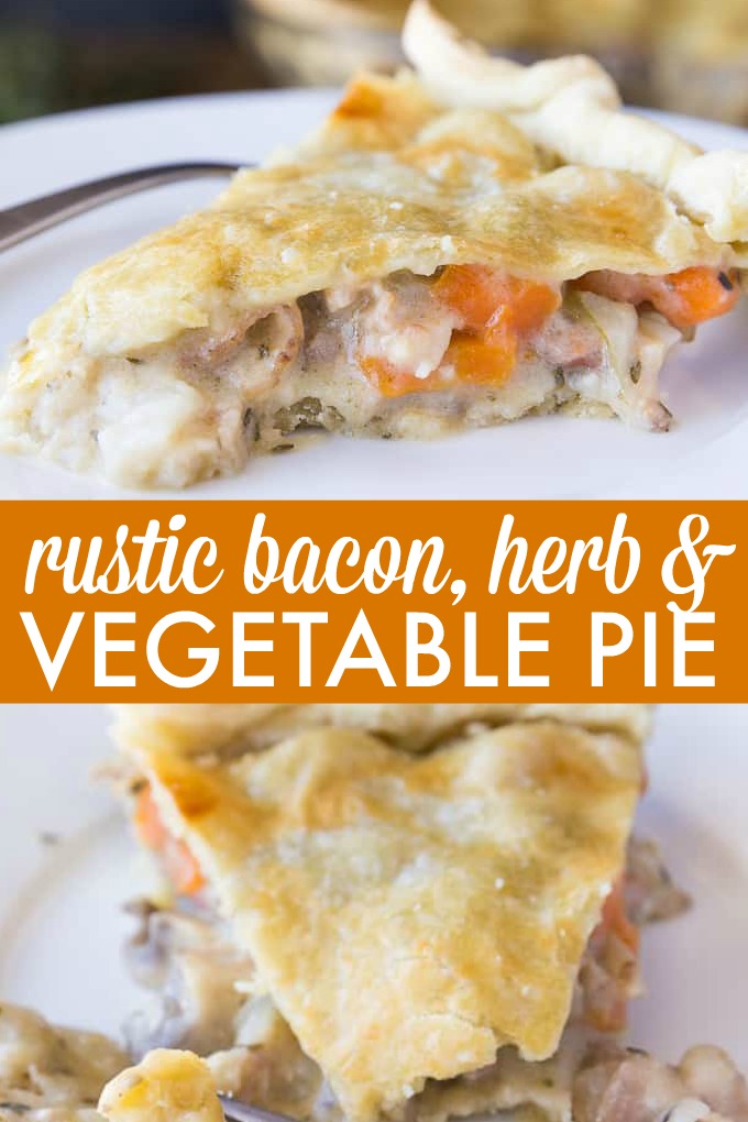 Rustic Bacon, Herb & Vegetable Pie - Enjoy this savoury pie with its blend of fresh vegetables, fresh herbs and bacon all tucked into a creamy sauce.