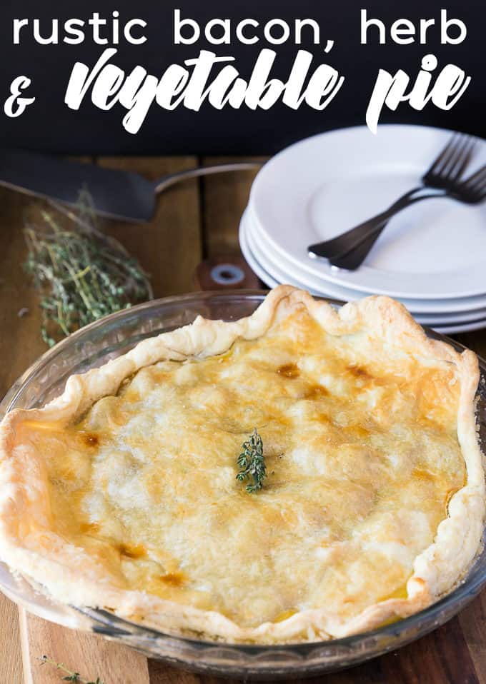 Rustic Bacon, Herb & Vegetable Pie - Enjoy this savoury pie with its blend of fresh vegetables, fresh herbs and bacon all tucked into a creamy sauce.