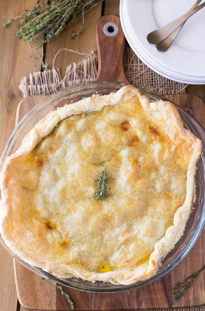 Rustic Bacon, Herb & Vegetable Pie - Enjoy this savoury pie with its blend of fresh vegetables, fresh herbs and bacon all tucked into a creamy sauce.