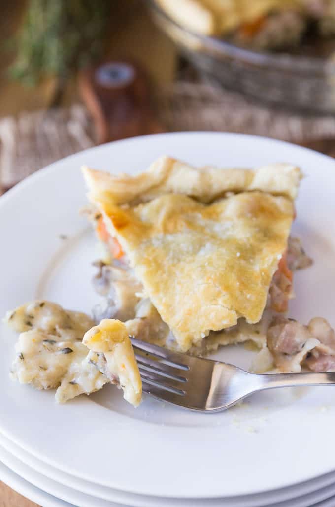 Rustic Bacon, Herb & Vegetable Pie - Enjoy this savoury pie with its blend of fresh vegetables, fresh herbs and bacon all tucked into a creamy sauce.