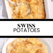 Swiss potatoes collage pin.