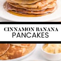 Cinnamon Banana Pancakes - Add some cinnamon and bananas to your next batch of pancakes. My family gobbled this delicious breakfast up in record time!