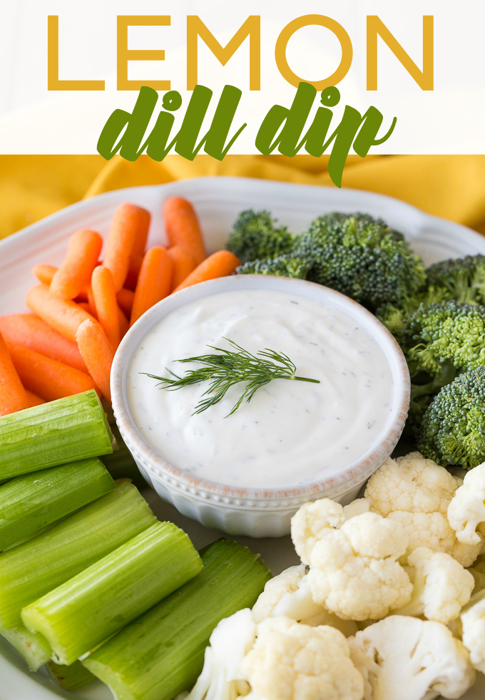 Lemon Dill Dip - Creamy with a hint of tang and fresh dill flavour. You are going to love eating this one with some fresh veggies!