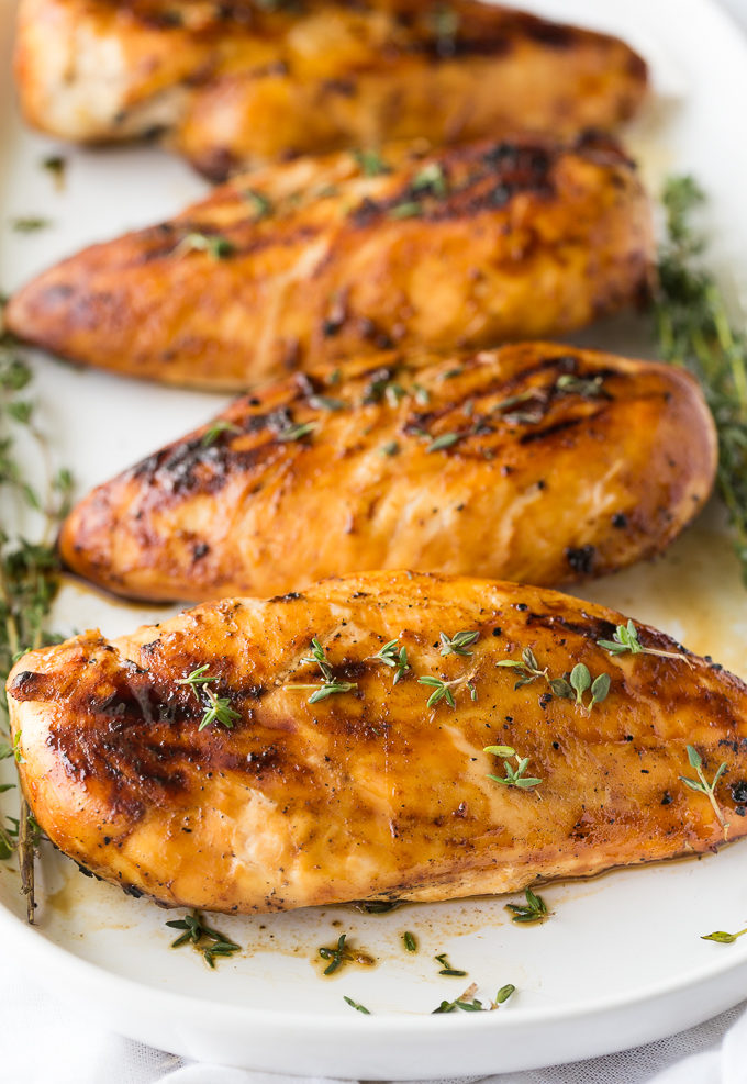 Maple Dijon Grilled Chicken - Maple syrup and Dijon mustard are a match made in heaven and taste delicious on a grilled chicken breast.