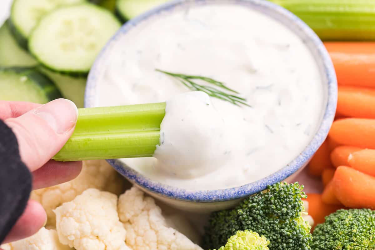 Lemon Dill Dip - Creamy with a hint of tang and fresh dill flavour. You are going to love eating this one with some fresh veggies!