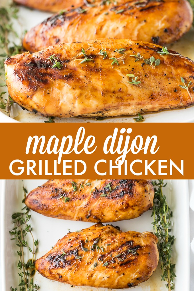 Maple Dijon Grilled Chicken - Maple syrup and Dijon mustard are a match made in heaven and taste delicious on a grilled chicken breast.