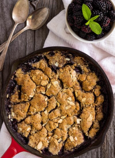 Blackberry Cobbler in a Cast-Iron Skillet