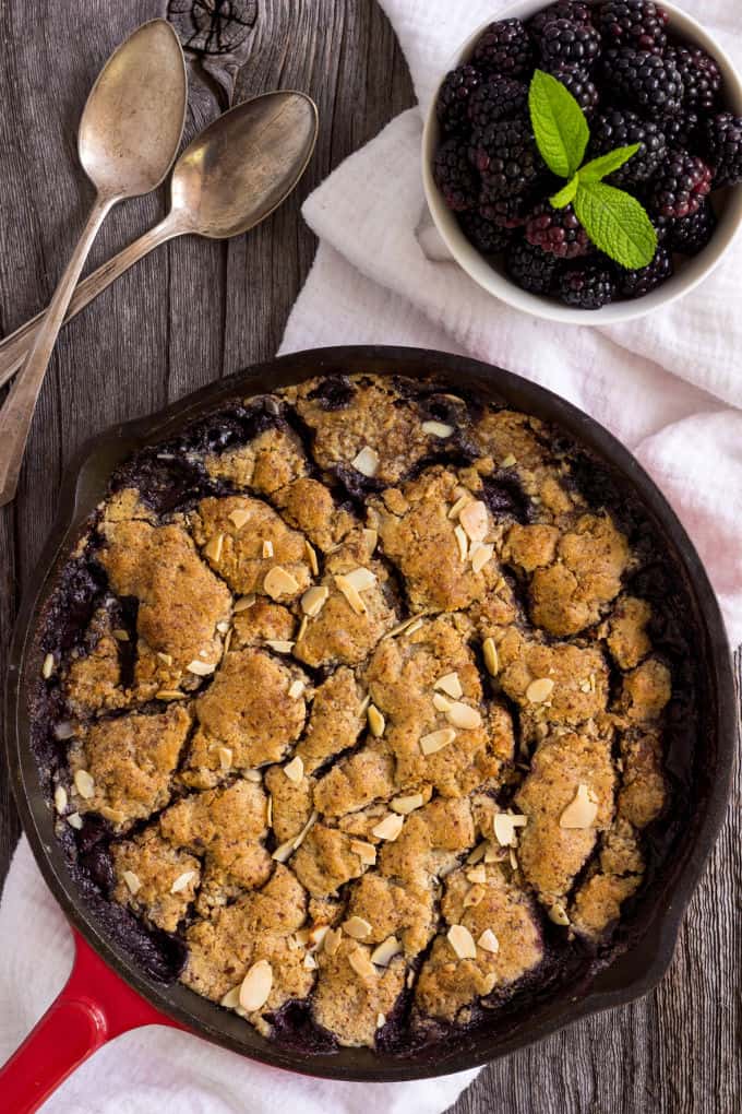 Blackberry Cobbler in a Cast-Iron Skillet