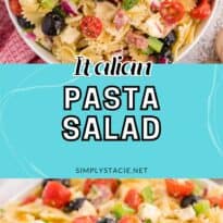 Italian Pasta Salad collage pin.
