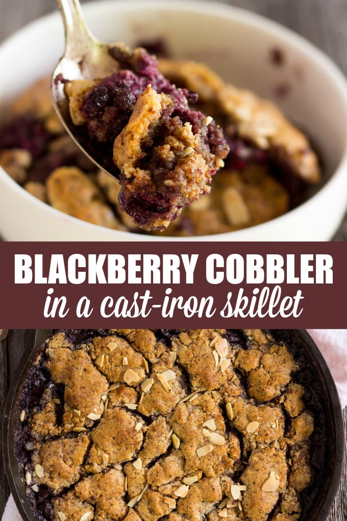 Blackberry Cobbler in a Cast-Iron Skillet - The closest you can get to the Old-Fashioned recipe while staying 100% healthy. 