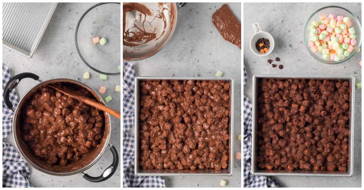 Steps to make Chocolate confetti bars.