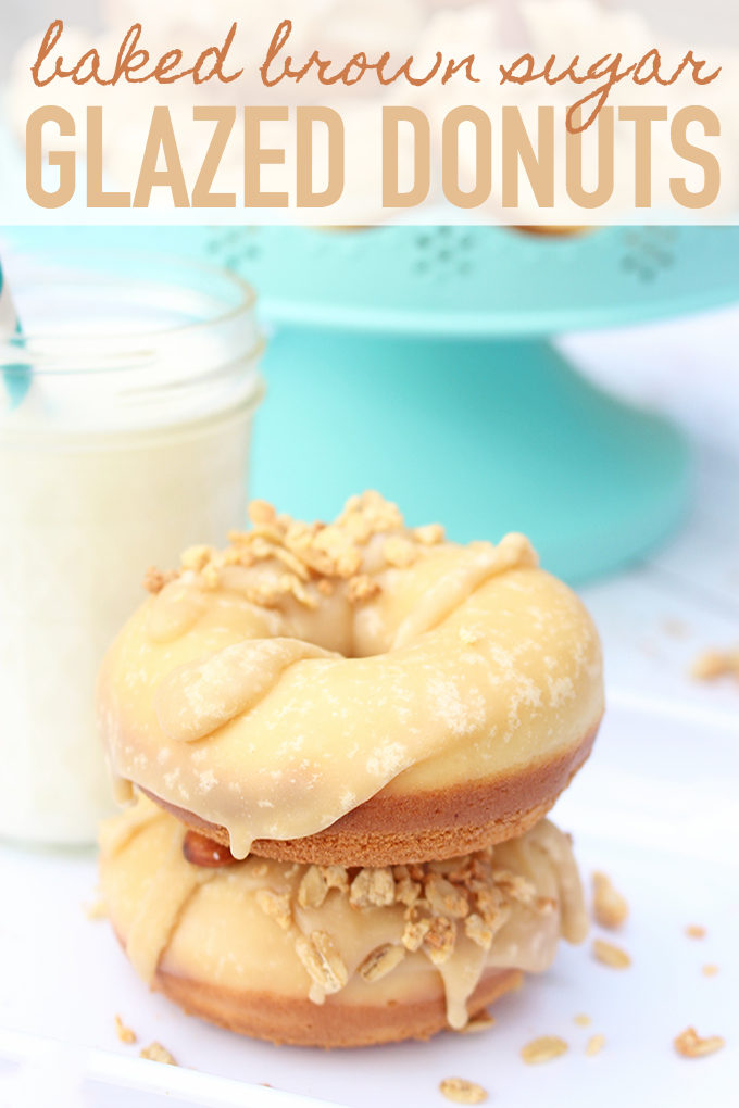 Baked Brown Sugar Glazed Donuts - An old-fashioned donut with a simple glaze. Great for breakfast or dessert!