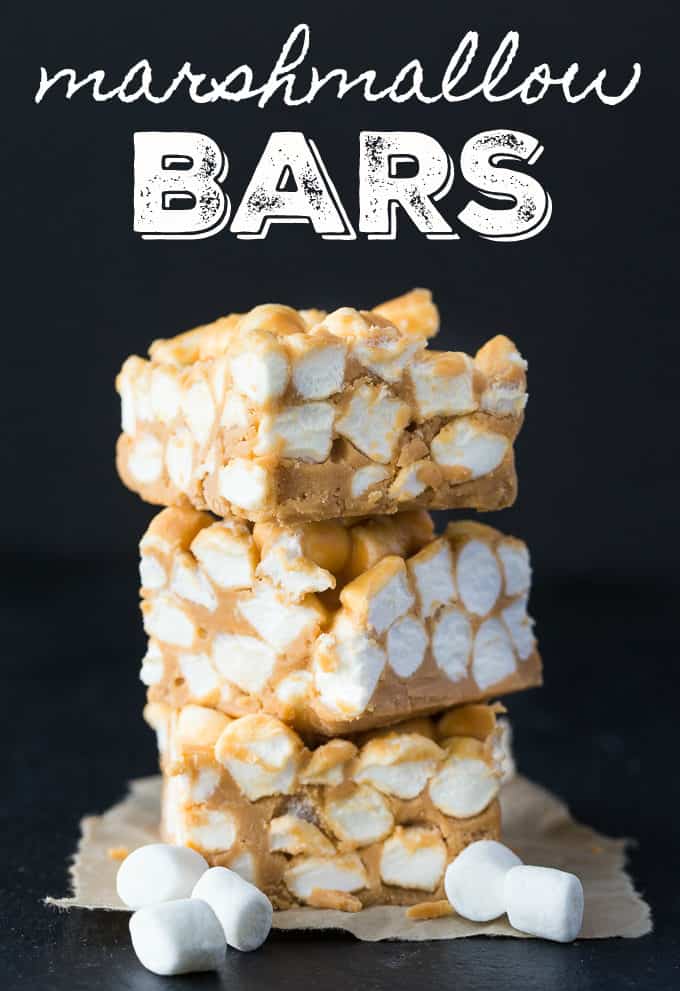 Marshmallow Bars - Delicious no-bake dessert! Peanut butter, marshmallows, and butterscotch are combined in these bars.