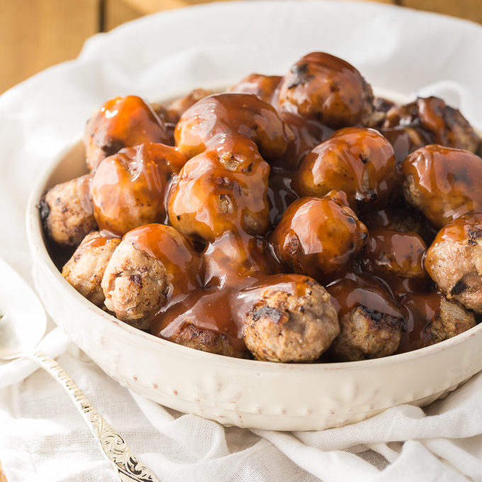 Sweet and Sour Meatballs - Your favorite Chinese dish becomes a crowd-pleasing appetizer. These easy meatballs are smothered in a sweet and tangy sauce and ready in 30 minutes.
