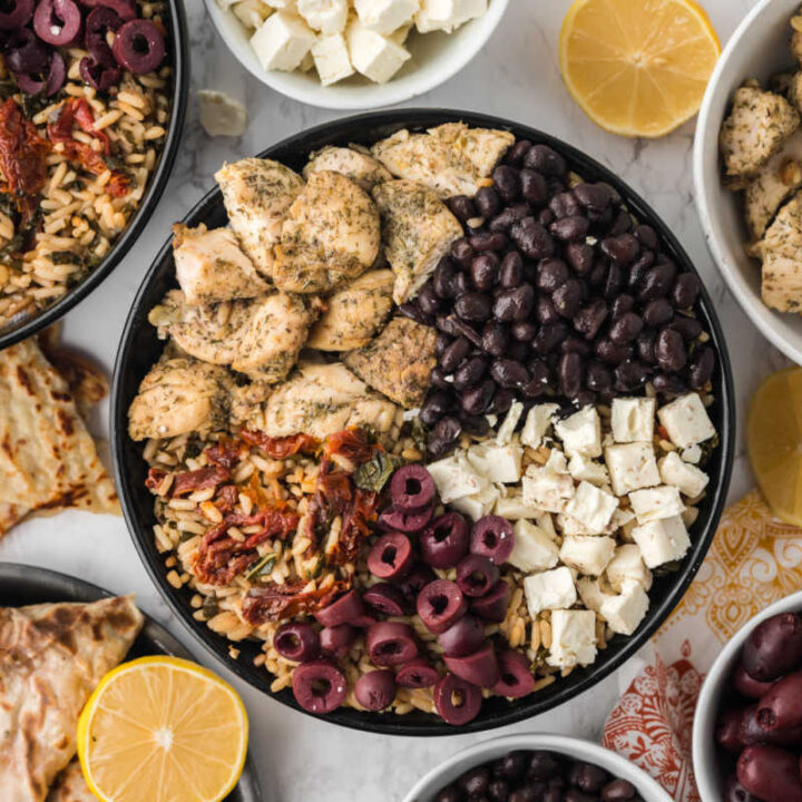 Mediterranean Chicken and Rice Bowl Simply Stacie