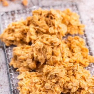 No-Bake Butterscotch Cookies on a wire rack.