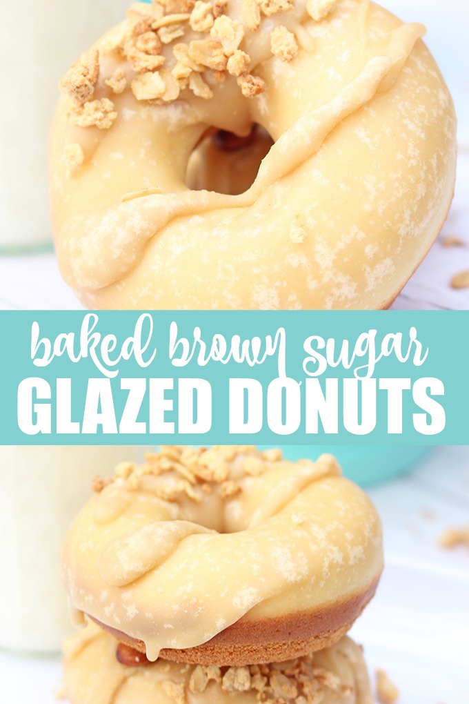 Baked Brown Sugar Glazed Donuts - An old-fashioned donut with a simple glaze. Great for breakfast or dessert!