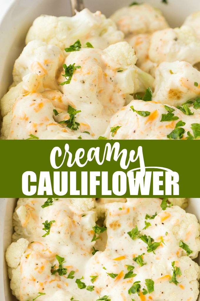 Creamy Cauliflower - Even the most picky eaters will love this roasted cauliflower smothered in a Dijon mustard and cheese sauce.