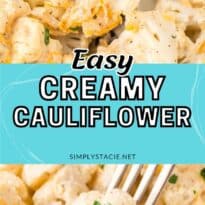 Creamy cauliflower pin collage.