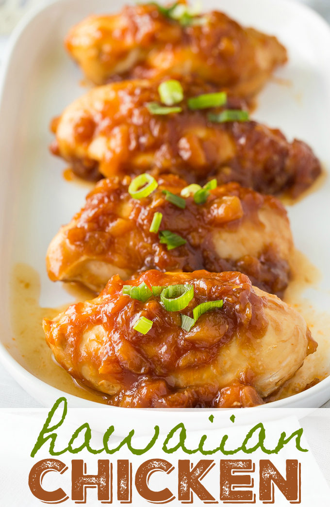 Hawaiian Chicken - This sweet and savory chicken recipe is an easy family dinner. Top these boneless chicken breasts with ketchup, brown sugar, and, of course, pineapple for a delicious family meal.