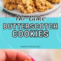 No Bake Butterscotch Cookies collage pin.