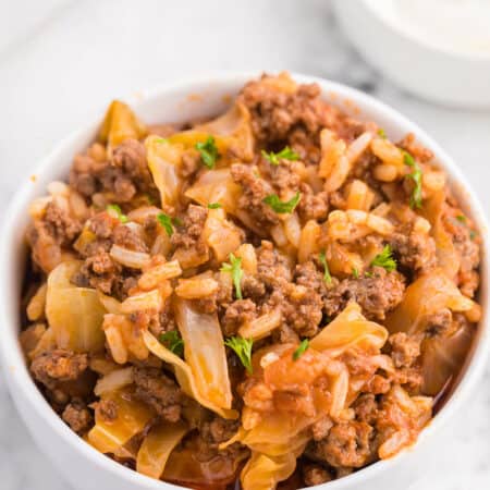 Cabbage Roll Casserole - Cabbage rolls are delicious....but so much work! This casserole has all the flavours you love from cabbage rolls with way less work!