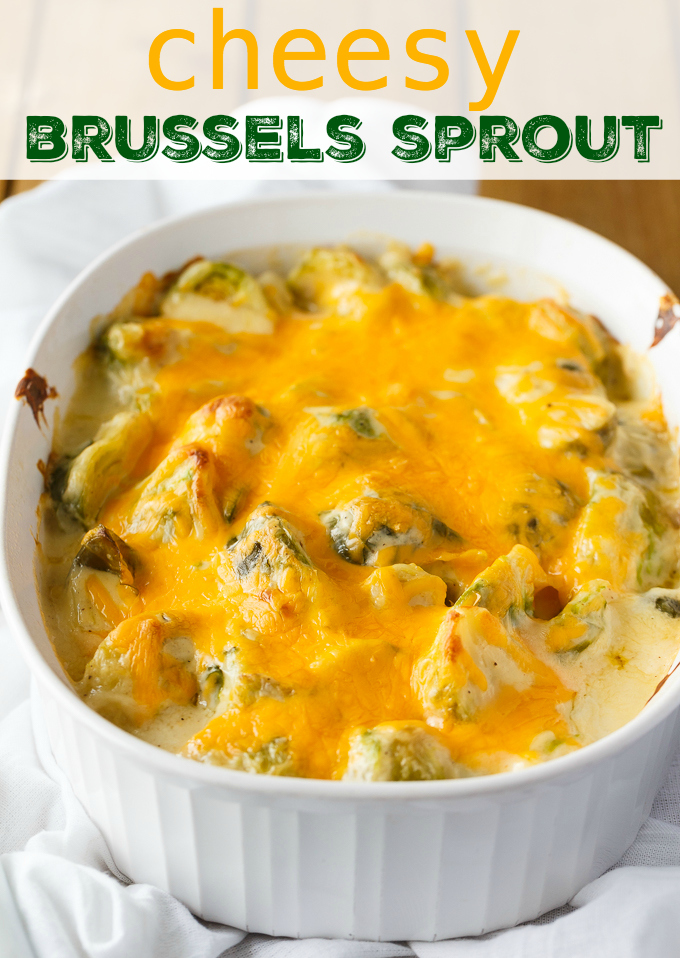 Cheesy Brussel Sprouts - The cheesiest side dish! Even people who don't like brussel sprouts will ask for another helping of this roasted vegetable recipe.
