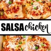 Salsa Chicken - Moist, tender and flavourful. This easy recipe makes a delicious weeknight meal for when you are short on time.