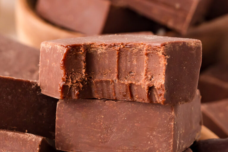 A square of the recipe with a bite out of it.