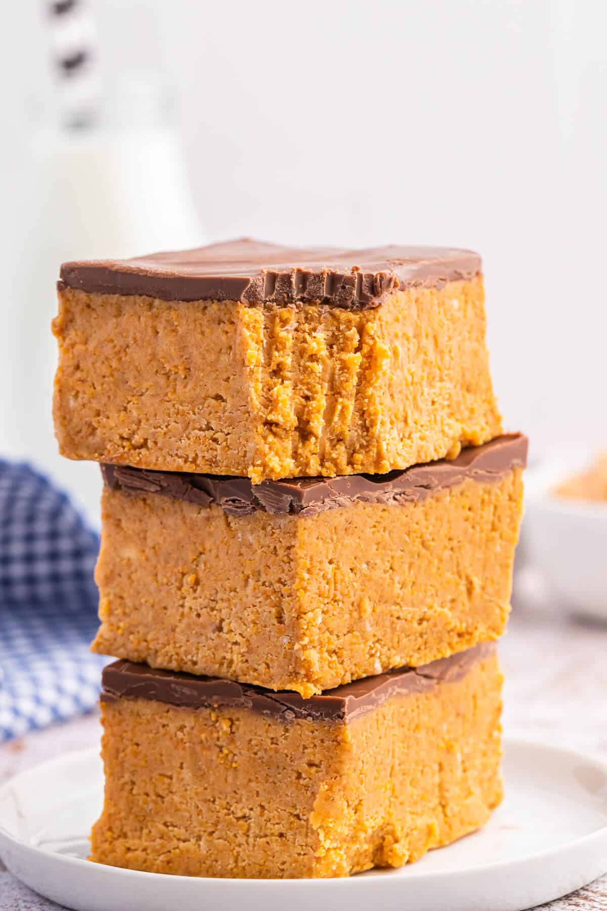 A stack of peanut butter bars.