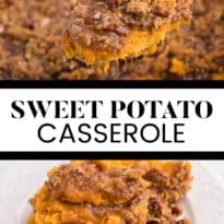 collage pin of sweet potato casserole
