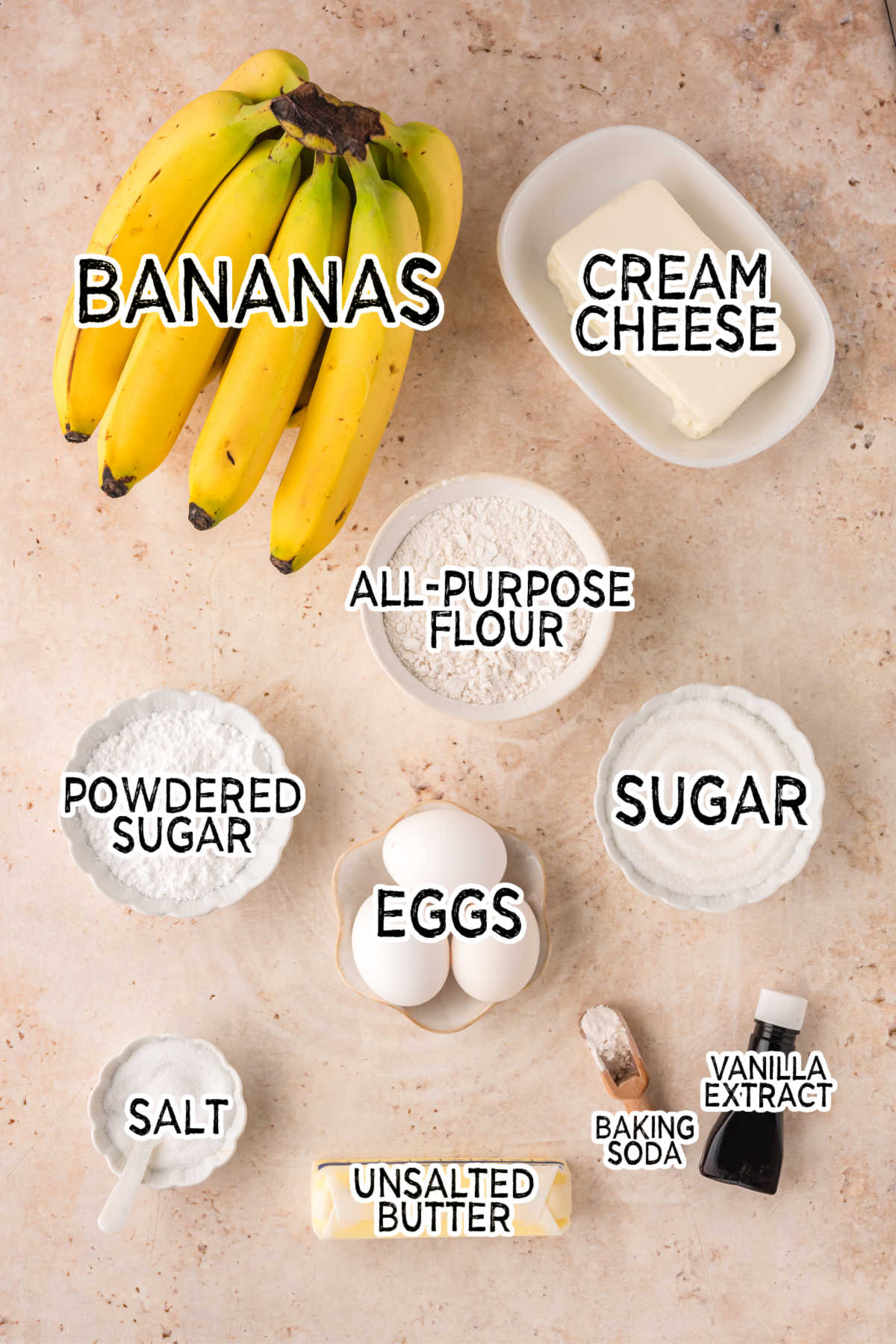 Ingredients on a brown background.
