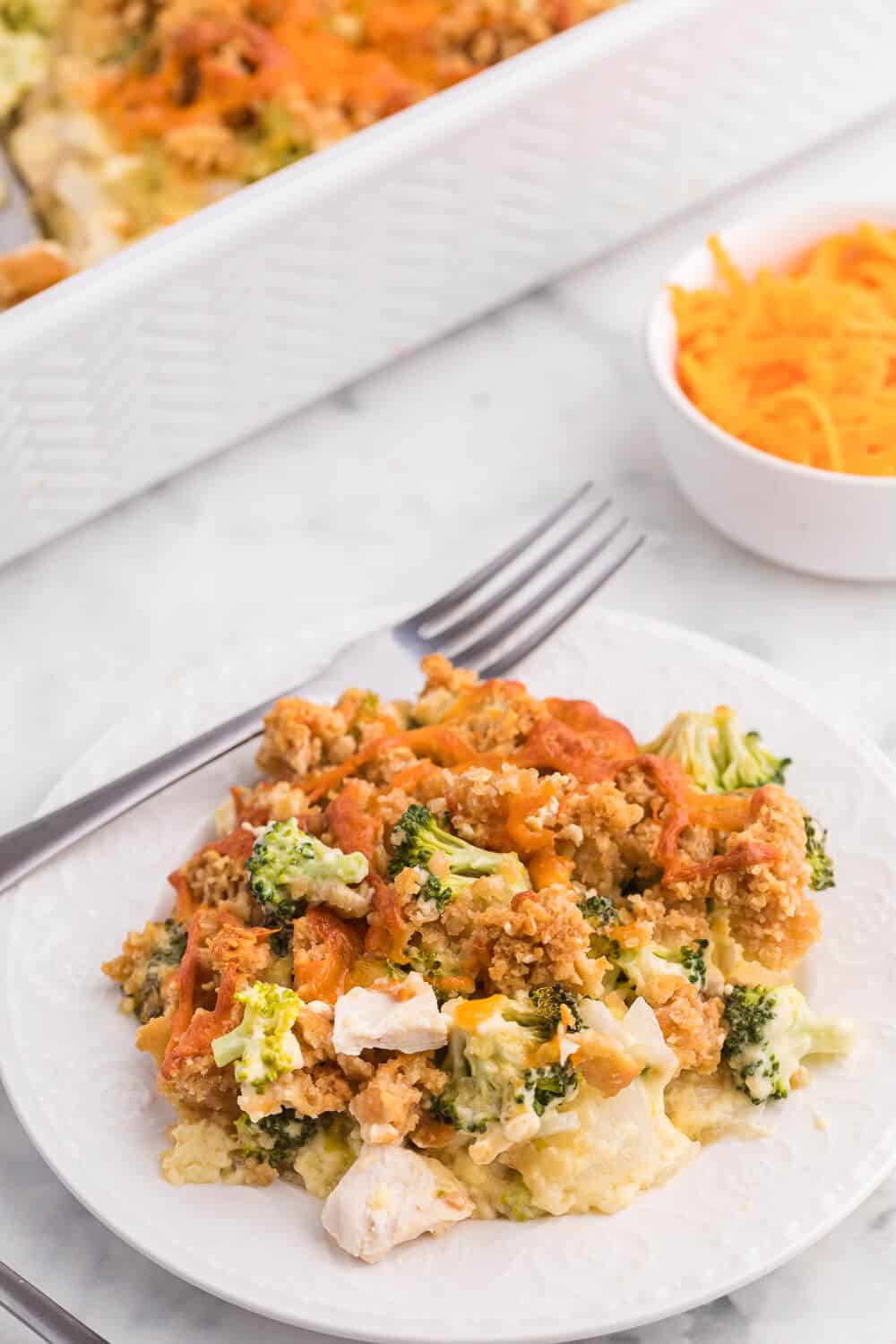 Chicken and Broccoli Casserole - This casserole is a great way to use leftover chicken. Combined with the broccoli and cheese, it is a family-pleasing main dish, served along side a salad.