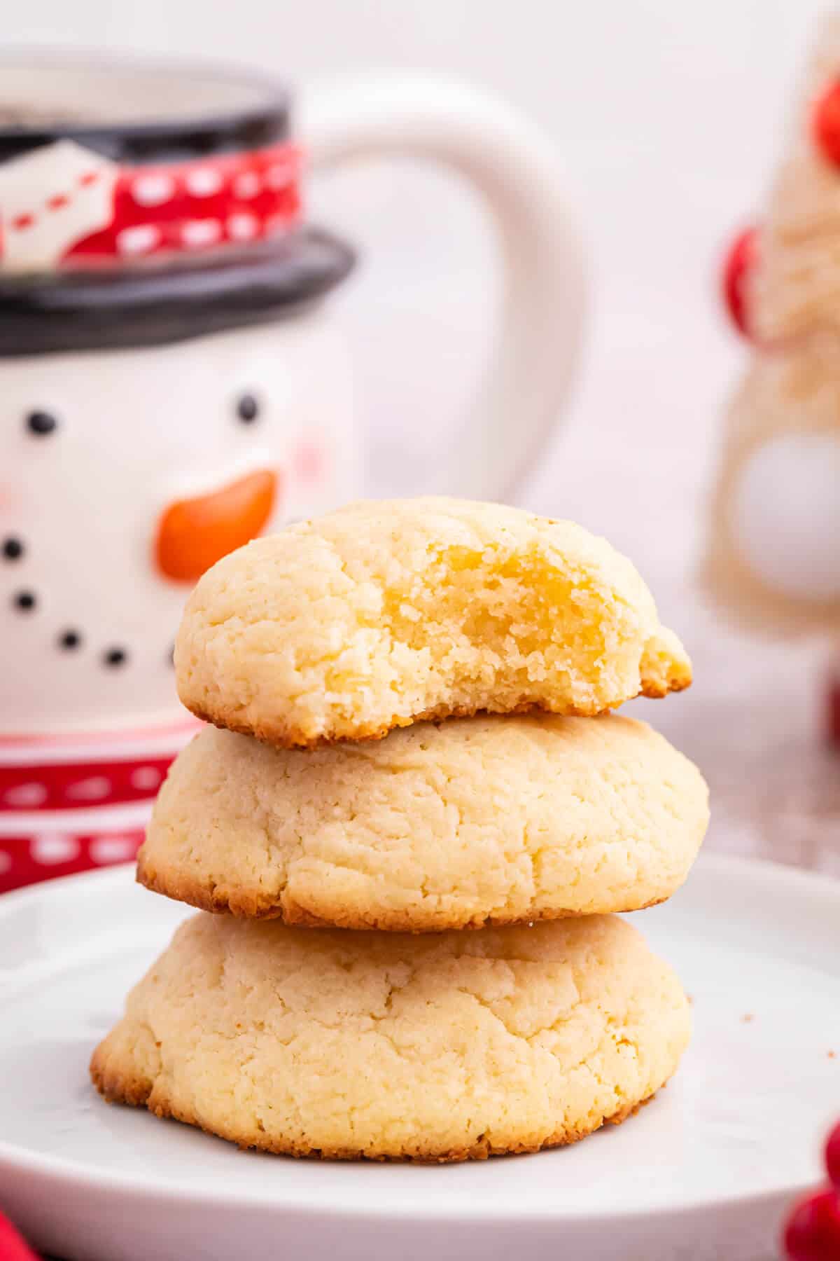 A stack of cream cheese cookies.