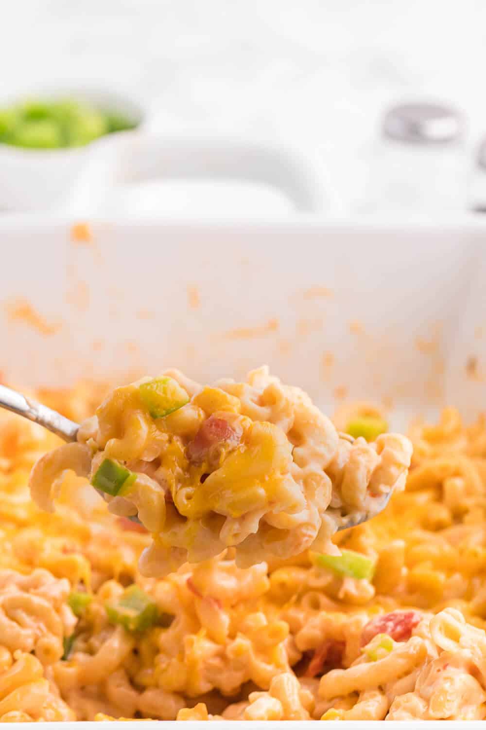 Salsa Macaroni & Cheese - Classic mac and cheese with a Tex Mex twist! Spice levels can be controlled by using medium or hot salsa, which is a great compliment to the cheesy, creamy sauce.