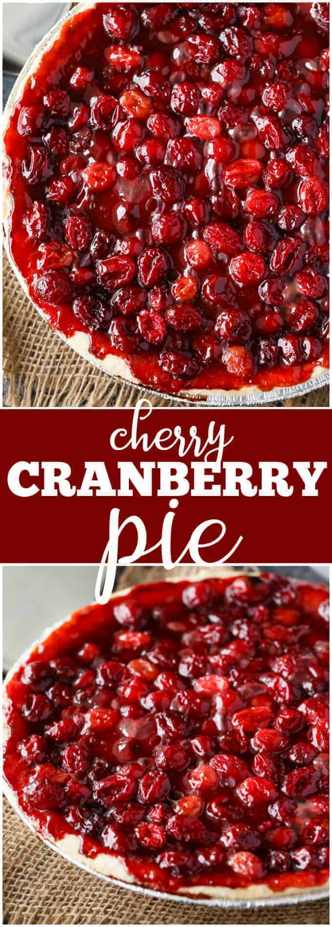Cherry Cranberry Pie - A beautiful holiday dessert for any spread! Just five ingredients in this decadent and tart treat.