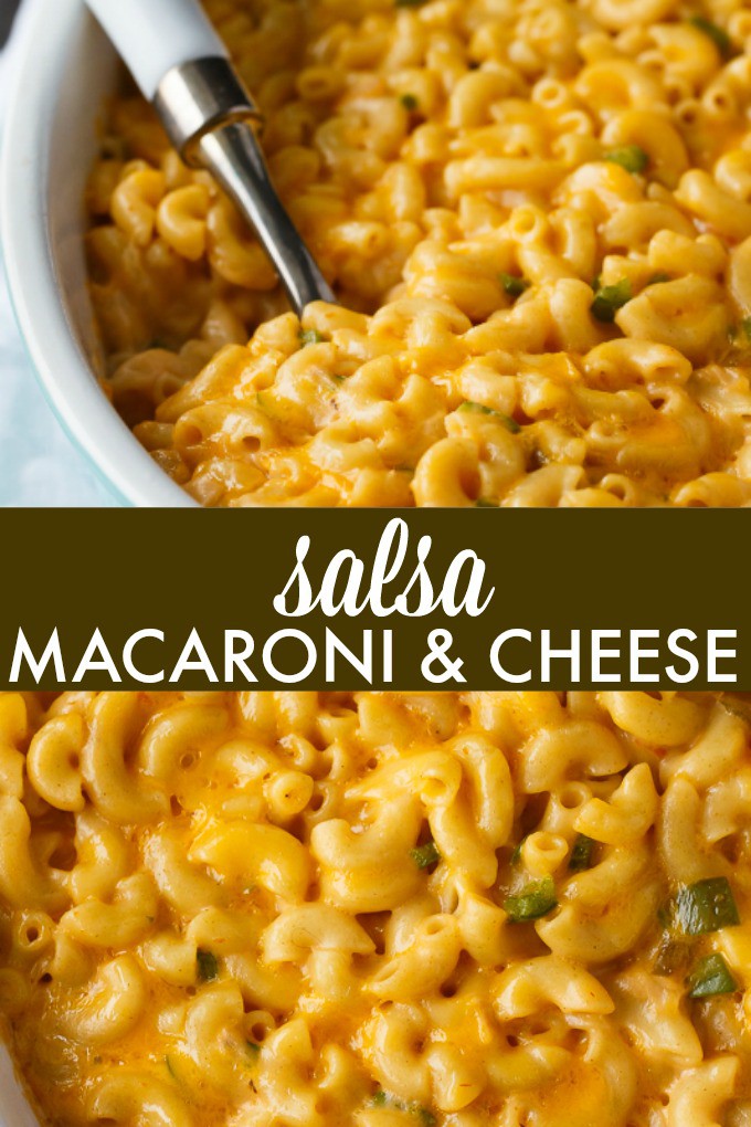 Salsa Macaroni & Cheese - Classic mac and cheese with a Tex Mex twist! Spice levels can be controlled by using medium or hot salsa, which is a great compliment to the cheesy, creamy sauce. 