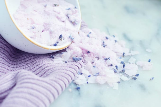 Lavender & Magnesium Soak - Soothe away your stress after a long day with this simple DIY beauty recipe. 