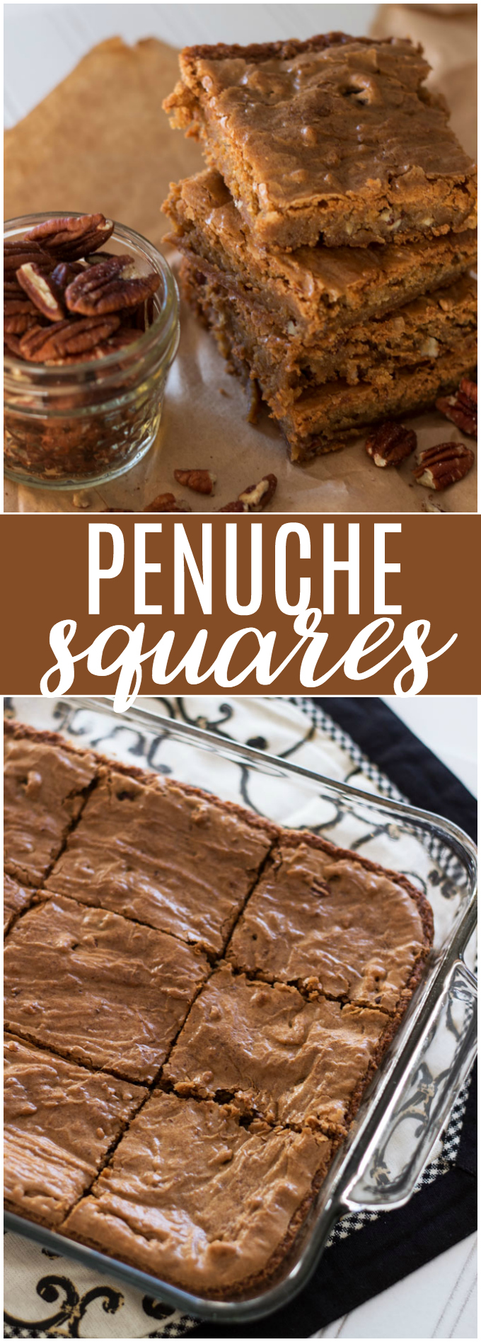 Penuche Squares - Delicious Southern dessert! Top with powdered sugar for a beautiful baked bar.