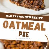 Oatmeal Pie - Old-fashioned dessert alert! A sweet, decadent pie topped with crunchy oats.