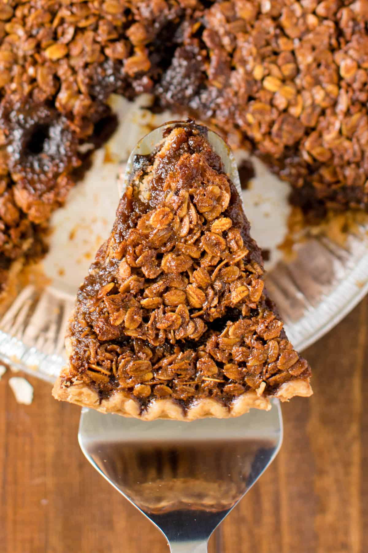 Oatmeal Pie - Old-fashioned dessert alert! A sweet, decadent pie topped with crunchy oats.