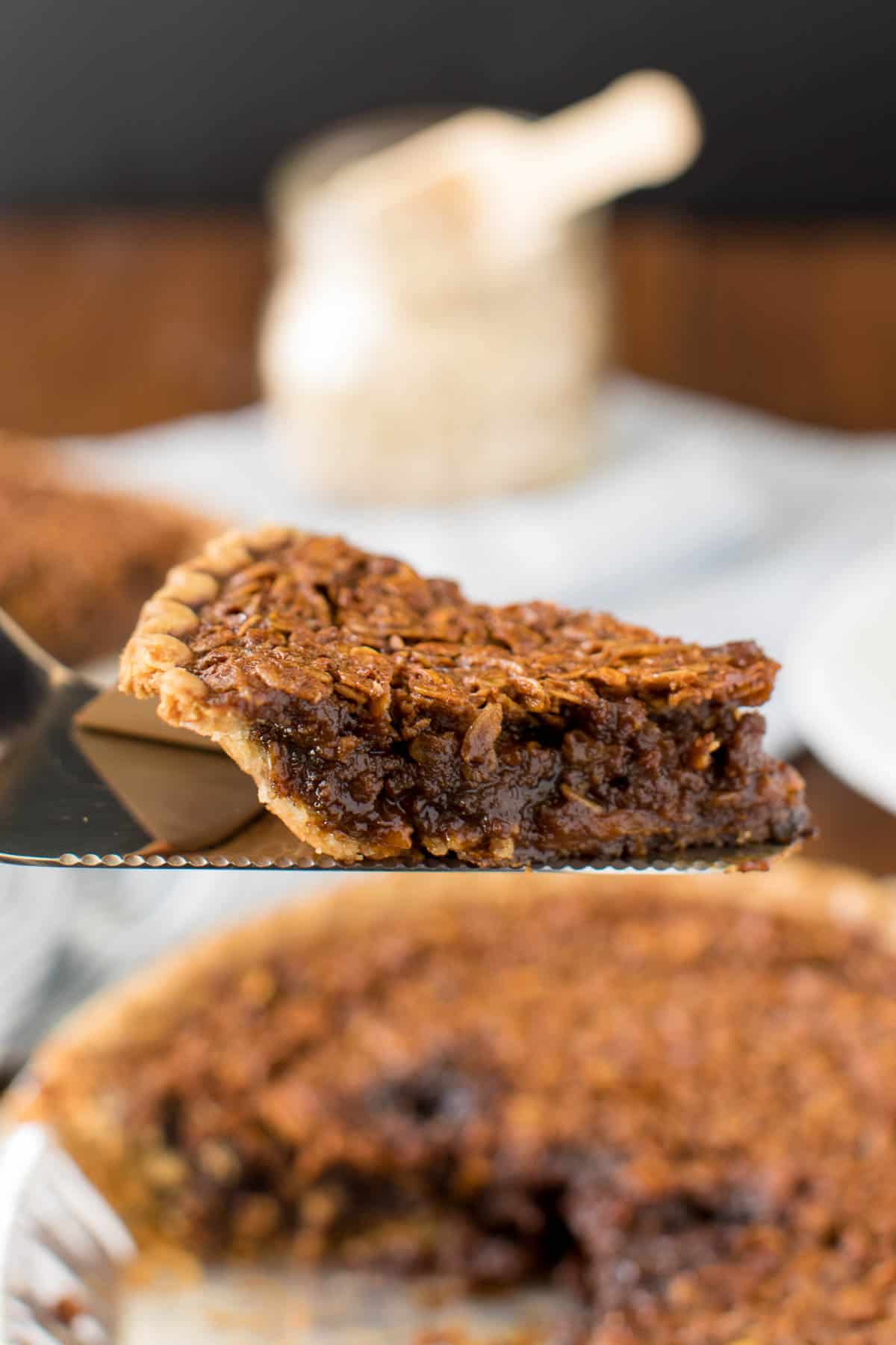 Oatmeal Pie - Old-fashioned dessert alert! A sweet, decadent pie topped with crunchy oats.