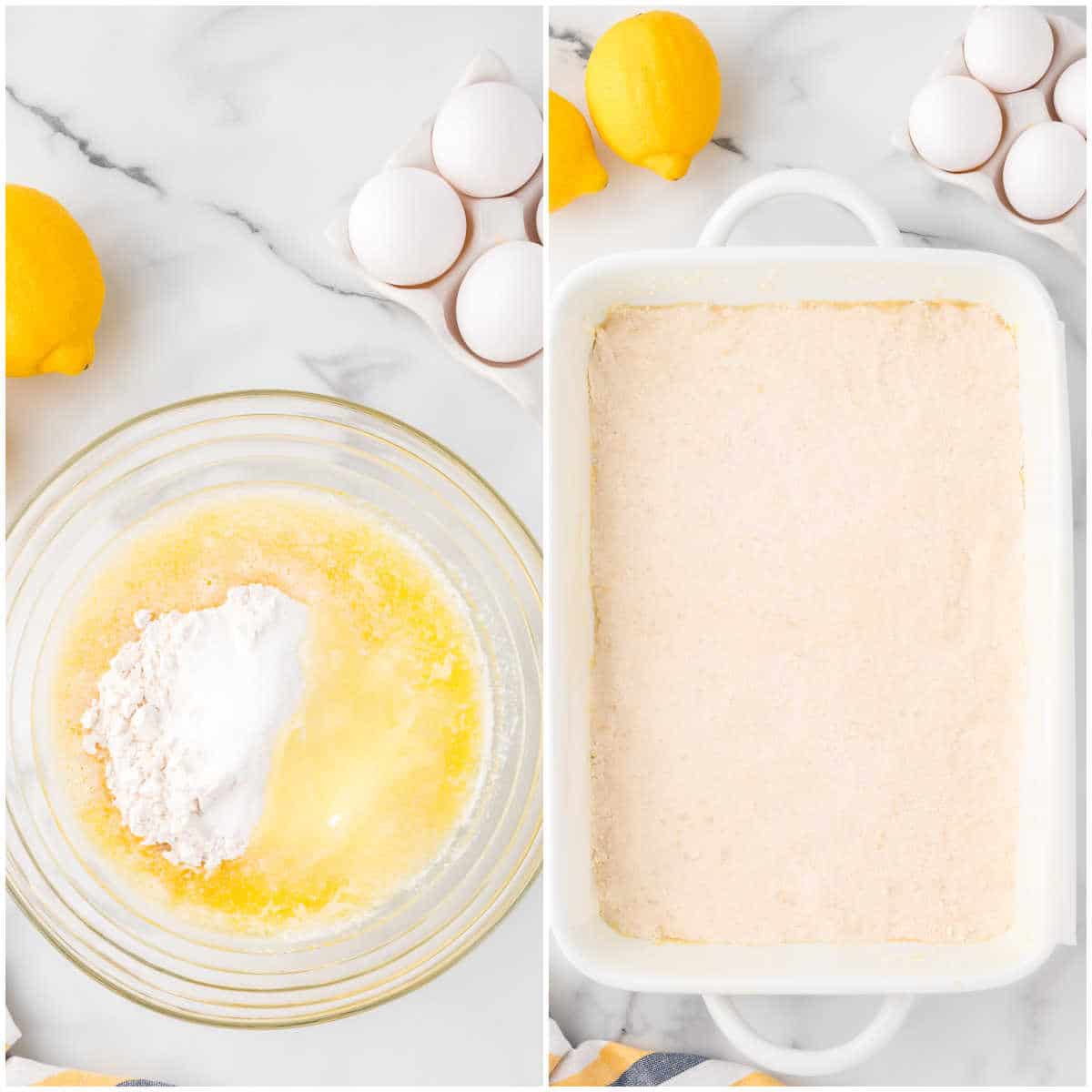 Steps to make lemon bars.