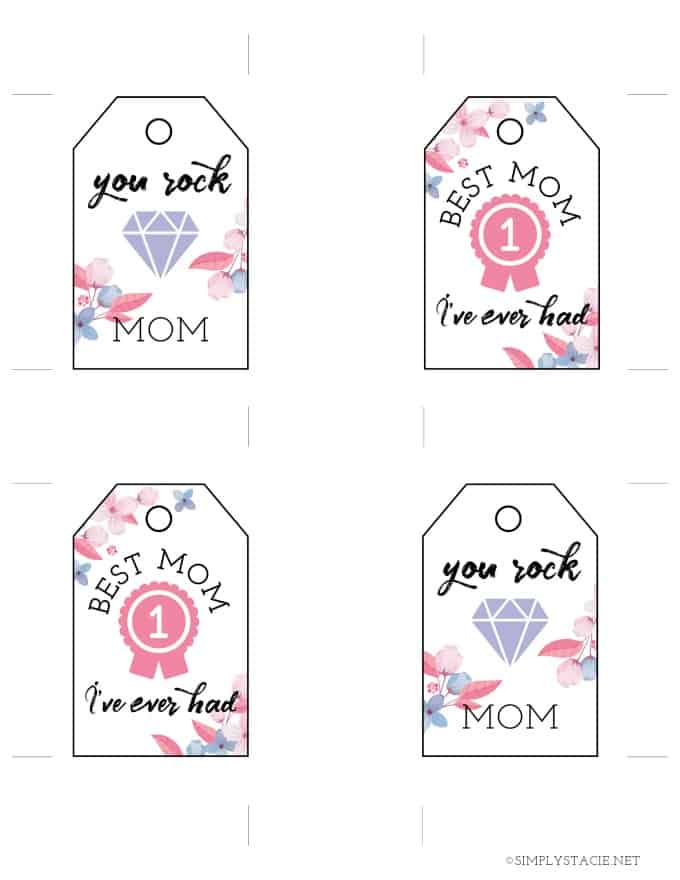 Free Printable Mother's Day Gift Set - Show mom how much she means with these Mother's day greeting cards, gift tags and wall art.