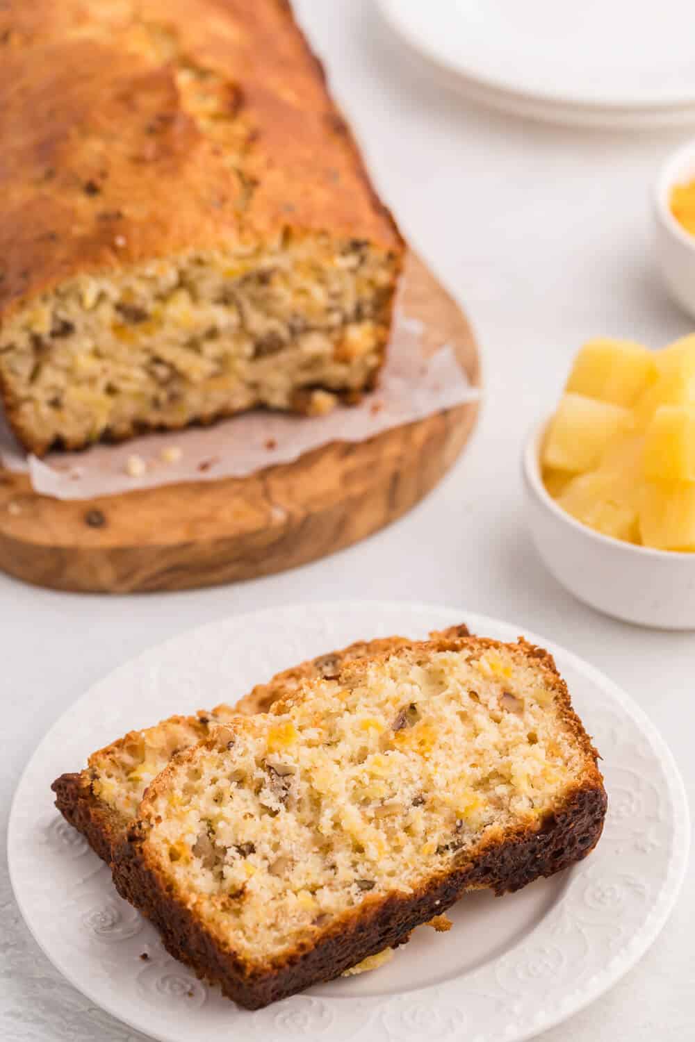 Pineapple Cheese Bread - This quick bread recipe reminds me of a Pineapple Cheese Salad my great grandmother used to make. 