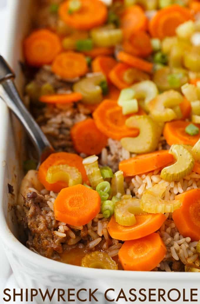 Shipwreck Casserole - The kind of meal grandma used to make! This layered casserole is stick to your bones delicious.