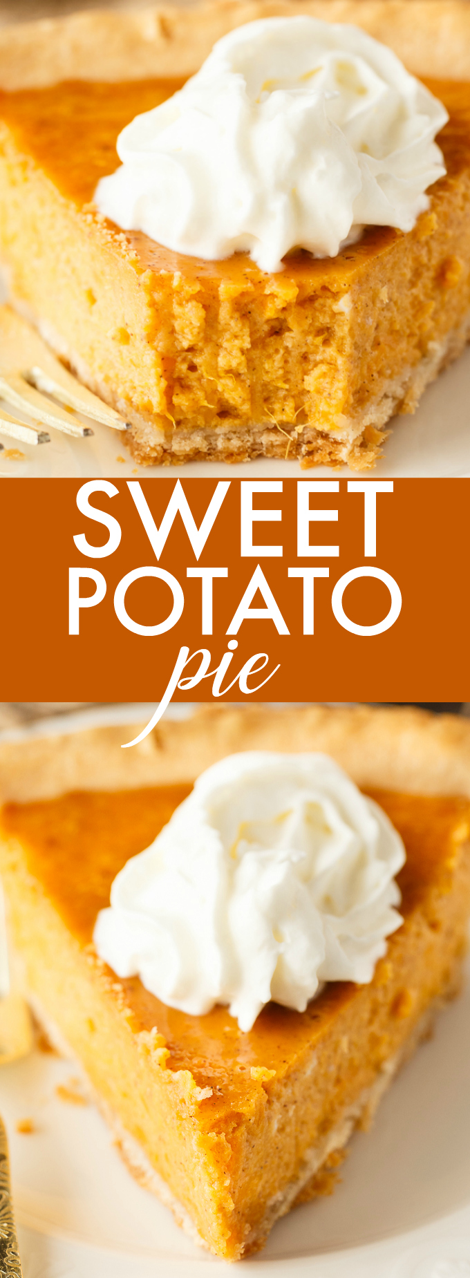 Sweet Potato Pie - The best easy addition to your Thanksgiving dessert spread. Just mix and bake to enjoy this creamy and sweet pie recipe.