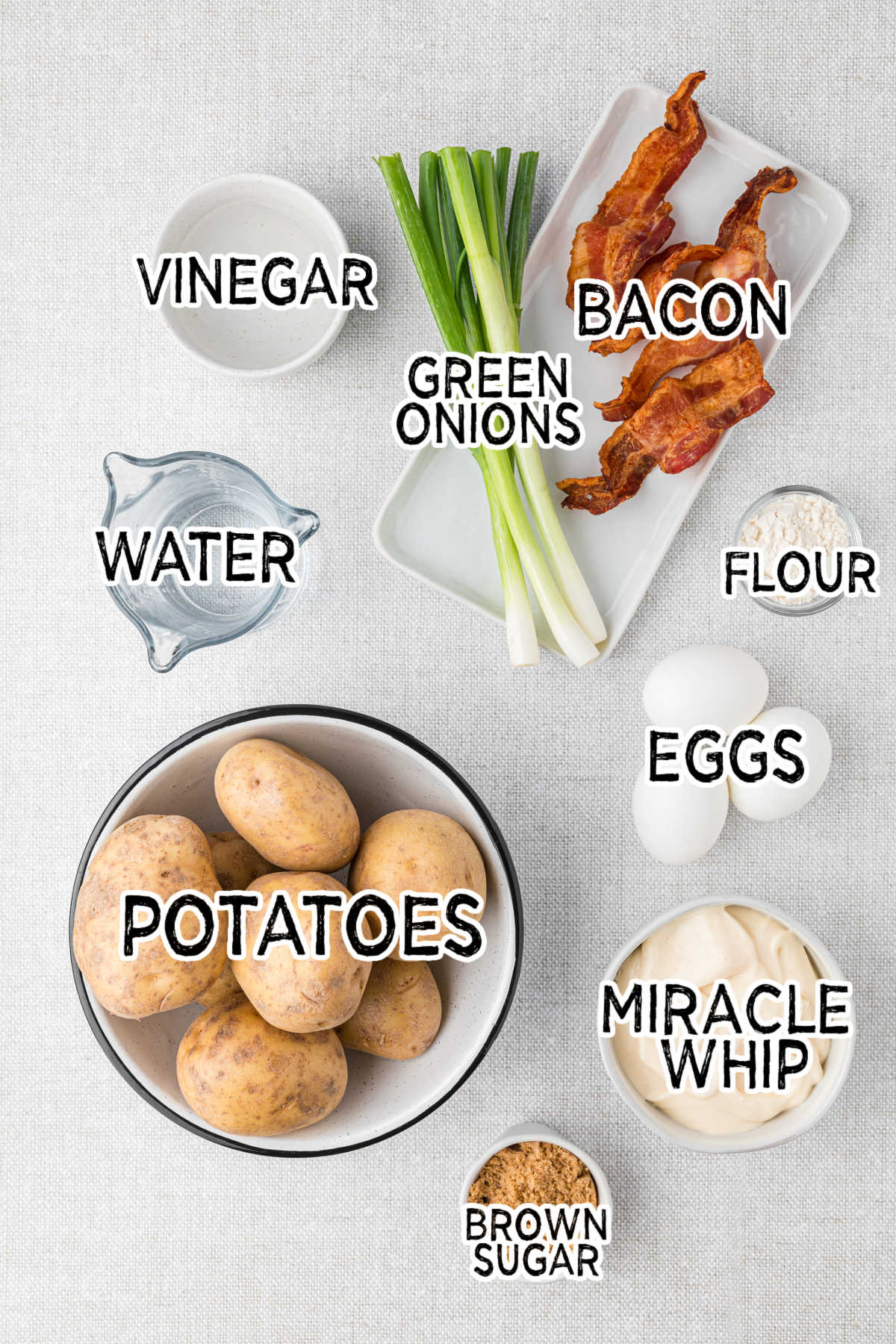 Dutch potato salad ingredients.