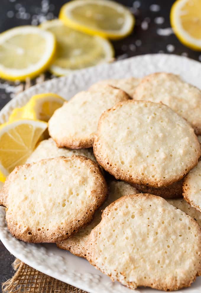 Lemon Coconut Macaroon Cookies - Light and crisp on the outside. Soft and chewy on the inside. This easy cookie recipe tastes like heaven.