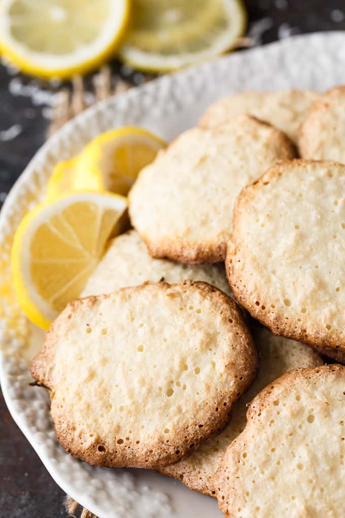 Lemon Coconut Macaroon Cookies - Light and crisp on the outside. Soft and chewy on the inside. This easy cookie recipe tastes like heaven.